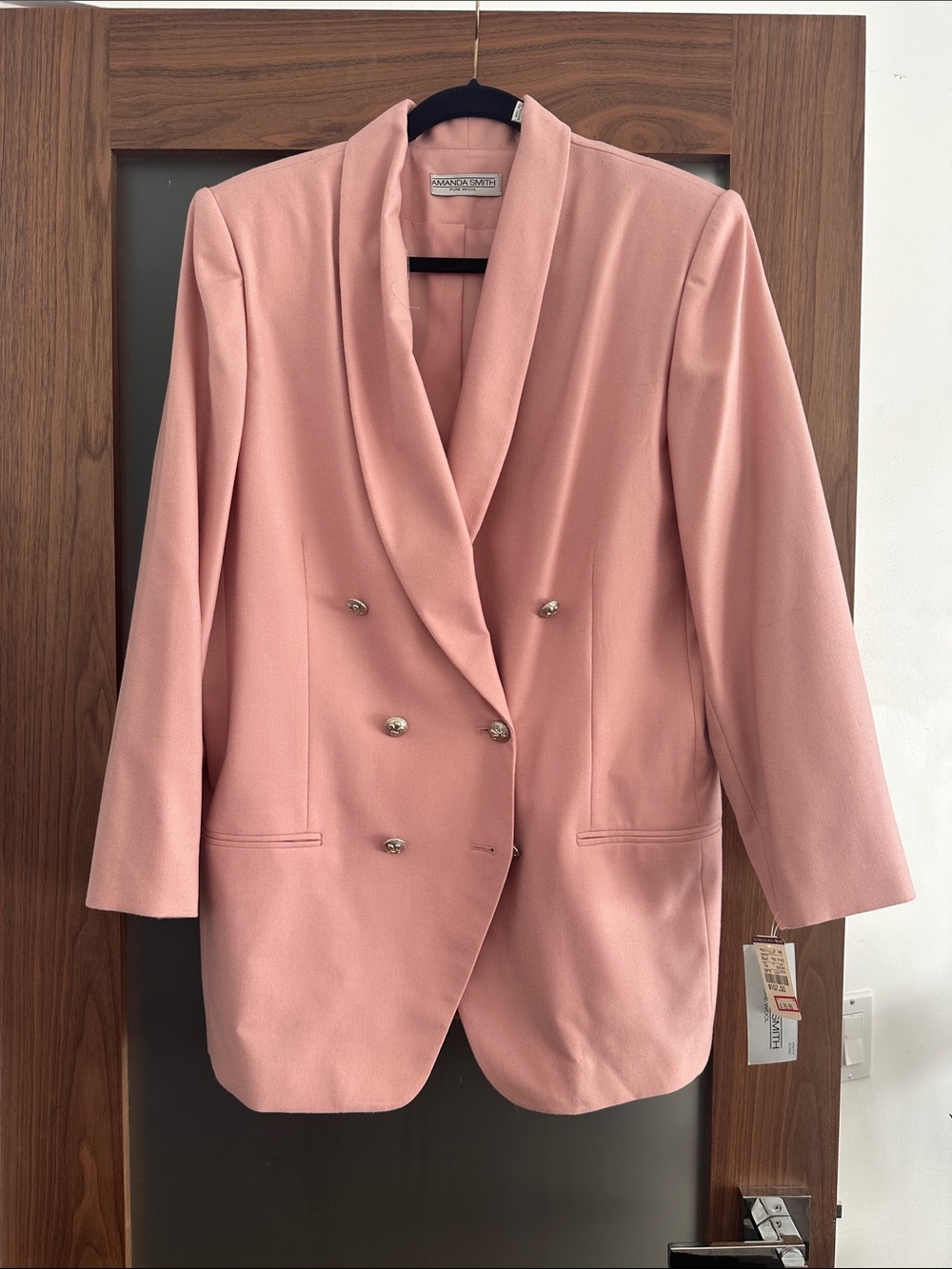 Amanda Smith Double-Breasted Blazer in Dusty Rose
